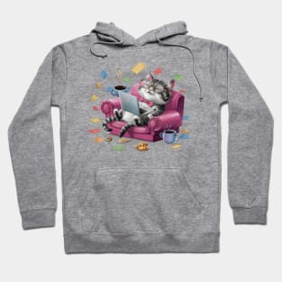 Whimsical Cat Procrastination Hoodie